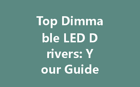 Top Dimmable LED Drivers: Your Guide to Choosing the Best 12V and 24V Options