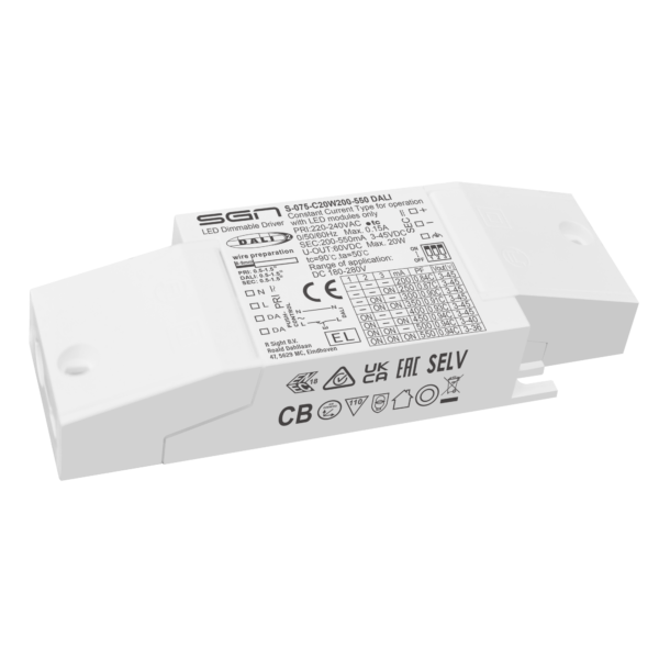 Constant Current Dimmable Driver DALI 20w 200-550ma